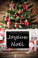 Tree With Joyeux Noel Means Merry Christmas