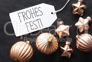 Bronze Tree Balls, Frohes Fest Means Merry Christmas