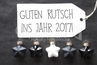Black Christmas Tree Balls, Guten Rutsch 2017 Means New Year