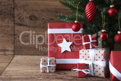 Christmas Tree With Presents And Balls