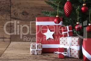 Christmas Tree With Presents And Balls