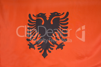 Closeup of flag of Albania