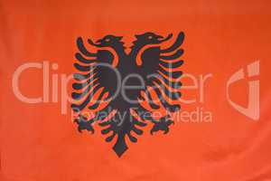 Closeup of flag of Albania