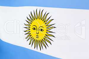 Closeup of textile Argentina flag