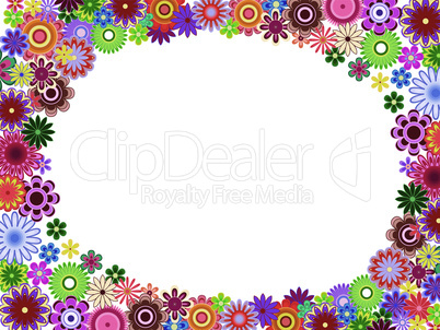 Greeting card with colourful flowers