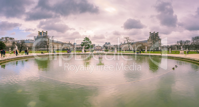 Louvre Museum garden in February