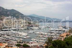 View Monaco neighborhoods. The beautiful Mediterranean Coast. Cote d'Azur