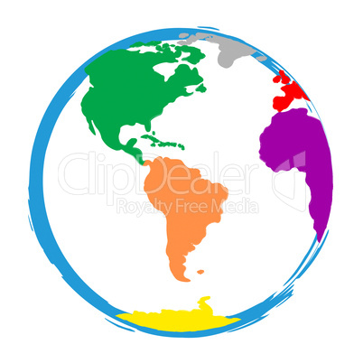 Globe World Means Globalisation Globalise And Colour
