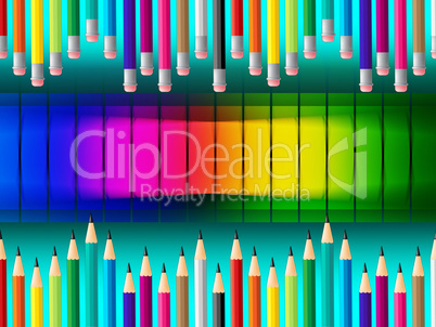 Color Pencils Indicates Colorful Schooling And Tutoring