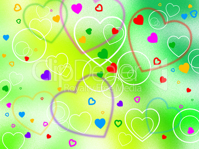 Background Heart Shows Valentine's Day And Affection