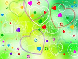 Background Heart Shows Valentine's Day And Affection