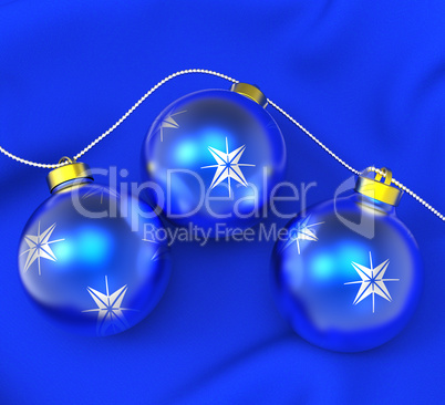 Xmas Balls Shows Merry Christmas And Baubles