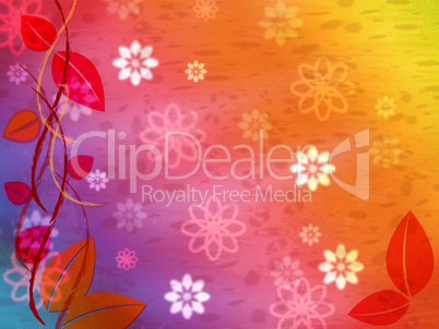 Floral Background Represents Multicolored Color And Colourful