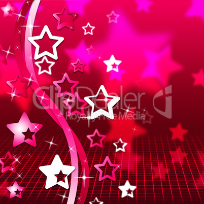 Background Red Indicates Abstract Twirl And Stars