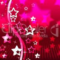 Background Red Indicates Abstract Twirl And Stars