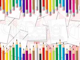 Pencils Education Shows Colourful Learn And Colour