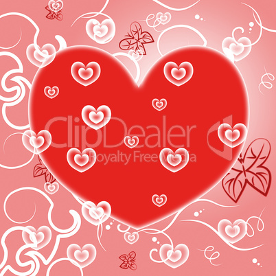 Hearts Background Shows Valentine's Day And Abstract