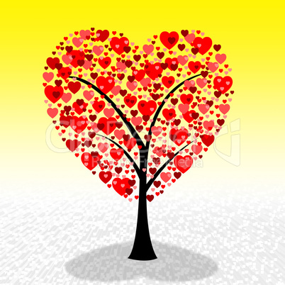 Tree Hearts Represents Valentine Day And Environment