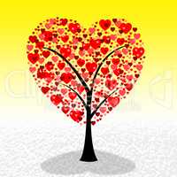 Tree Hearts Represents Valentine Day And Environment