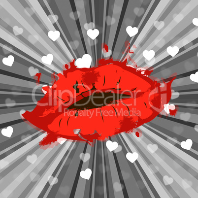 Rays Lips Indicates Make Up And Beautiful