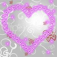 Heart Background Represents Valentine Day And Copy