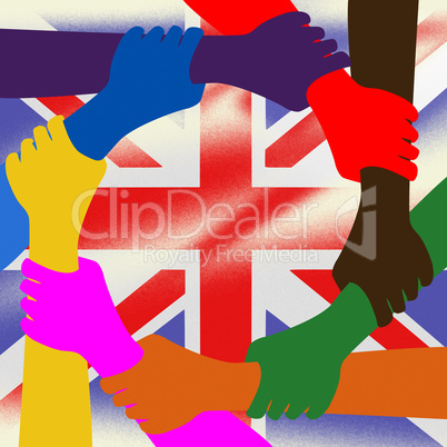 Holding Hands Represents Union Jack And British