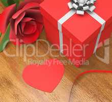 Gift Card Indicates Heart Shape And Flora