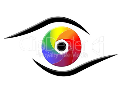 Spectrum Eye Shows Colorful Background And Chromatic