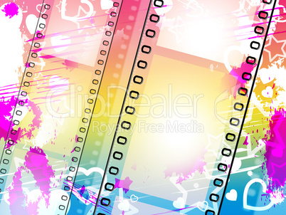Background Filmstrip Indicates Text Space And Blank