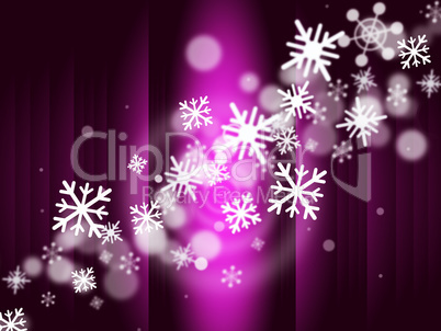 Snowflake Stage Represents Ice Crystal And Celebrate