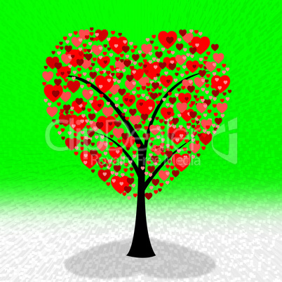 Hearts Tree Means Valentine's Day And Environment
