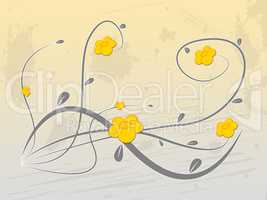 Yellow Floral Means Backdrop Florals And Abstract