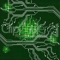 Electronic Circuit Represents Hi Tech And Backgrounds