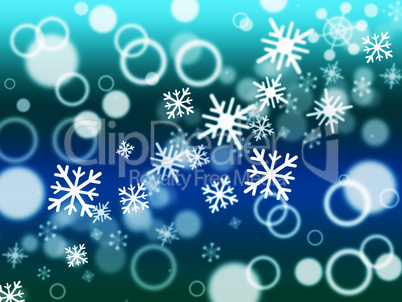 Snowflake Bokeh Means Merry Christmas And Blurred