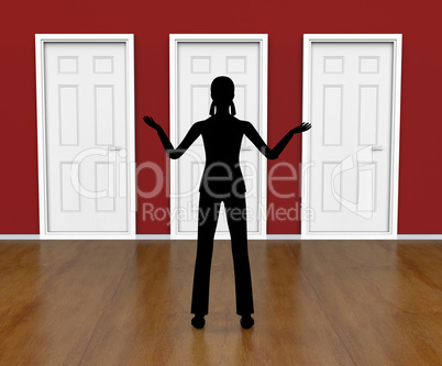 Silhouette Doors Means Doorways Direction And Choose