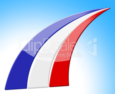 France Flag Indicates Patriot National And Stripes