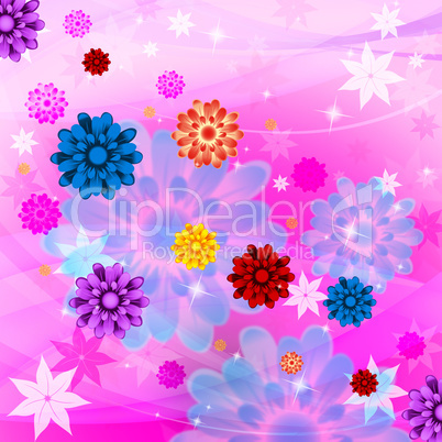 Color Flowers Shows Artistic Swirl And Colorful