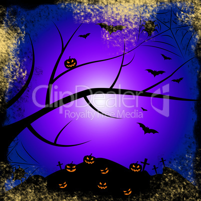 Halloween Tree Represents Trick Or Treat And Environment