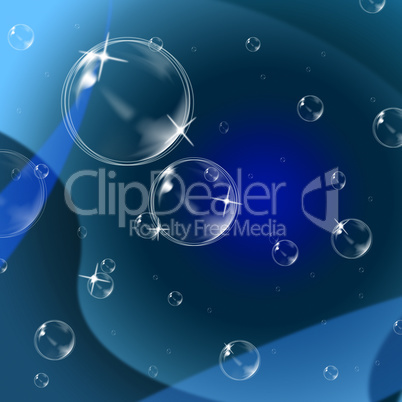 Blue Background Indicates Swirling Bubble And Twist