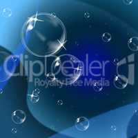 Blue Background Indicates Swirling Bubble And Twist