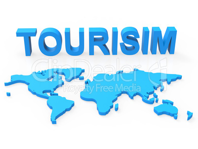 World Tourism Represents Planet Travelling And Earth