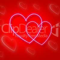 Intertwinted Hearts Shows Valentine's Day And Background