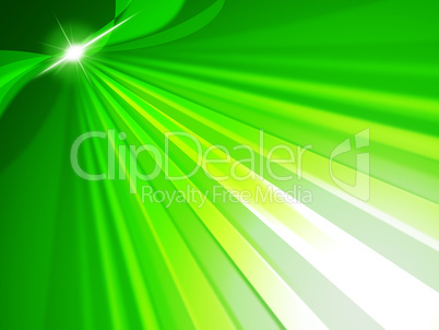 Green Rays Means Light Burst And Glow