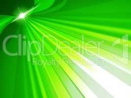 Green Rays Means Light Burst And Glow