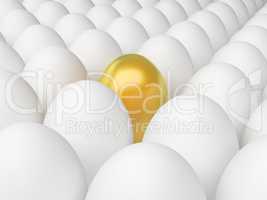 Golden Egg Indicates Odd One Out And Alone