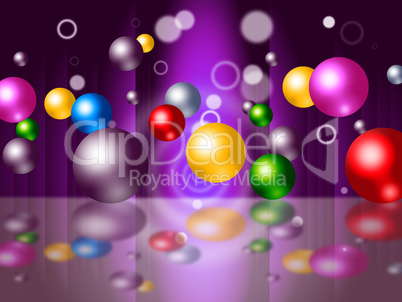 Sphere Bouncing Represents Colourful Spheres And Vibrant