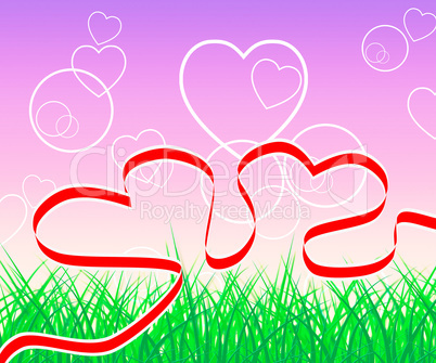 Hearts Background Shows Valentine Day And Abstract