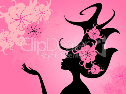Hairdo Floral Represents Young Woman And Girl