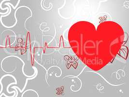 Heart Pulse Means Empty Space And Cardiogram