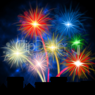 Color Fireworks Shows Explosion Background And Celebration